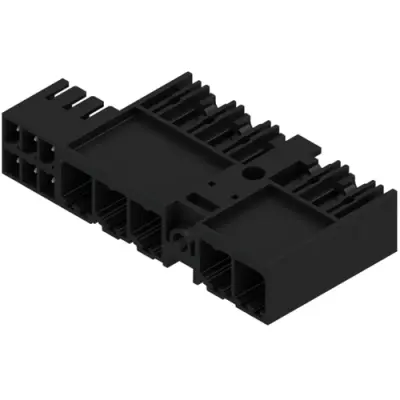 Pin header, 5 pole, pitch 7.62 mm, angled, black, 1156310000 - 1