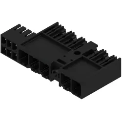 Pin header, 5 pole, pitch 7.62 mm, angled, black, 1156310000