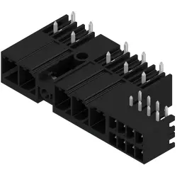 Pin header, 5 pole, pitch 7.62 mm, angled, black, 1156410000
