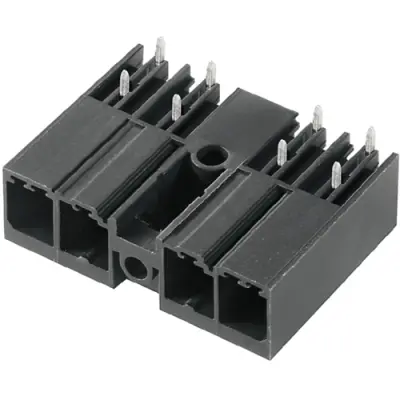 Pin header, 3 pole, pitch 7.62 mm, angled, black, 1156510000 - 1