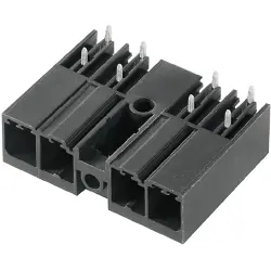 Pin header, 3 pole, pitch 7.62 mm, angled, black, 1156510000