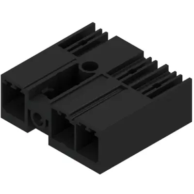 Pin header, 3 pole, pitch 7.62 mm, angled, black, 1156550000 - 1