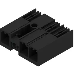 Pin header, 3 pole, pitch 7.62 mm, angled, black, 1156550000