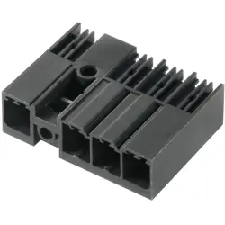 Pin header, 4 pole, pitch 7.62 mm, angled, black, 1156580000