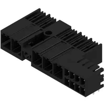 Pin header, 5 pole, pitch 7.62 mm, angled, black, 1156950000 - 1