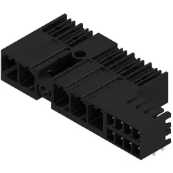 Pin header, 5 pole, pitch 7.62 mm, angled, black, 1156950000