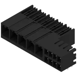 Pin header, 5 pole, pitch 7.62 mm, angled, black, 1157080000