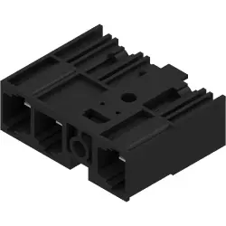 Pin header, 3 pole, pitch 10.16 mm, angled, black, 1157320000
