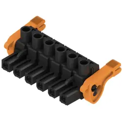 Socket header, 6 pole, pitch 7.62 mm, straight, black, 1164960000