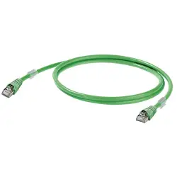 System cable, RJ45 plug, straight to RJ45 plug, straight, Cat 5, SF/UTP, PUR, 1.5 m, green, 1166000015