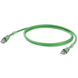 System cable, RJ45 plug, straight to RJ45 plug, straight, Cat 5, SF/UTP, PUR, 2 m, green, 1166000020