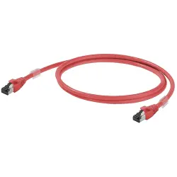 Patch cable, RJ45 plug, straight to RJ45 plug, straight, Cat 6A, S/FTP, LSZH, 25 m, red, 1166030250