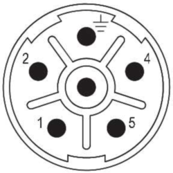 Plug, M23, 6 pole, crimp connection, 1170350000