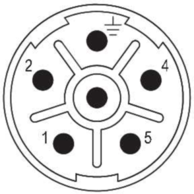 Plug, M23, 6 pole, crimp connection, 1170350000 - 1