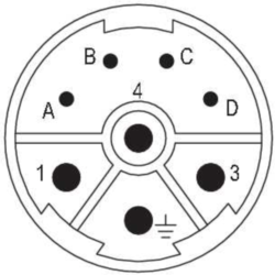 Plug, M23, 8 pole, crimp connection, 1170380000