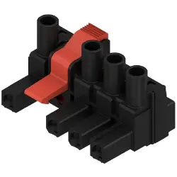 Socket header, 4 pole, pitch 7.62 mm, straight, black, 1173530000
