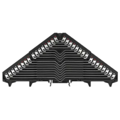 Patch distribution terminal, push-in connection, 0.5-1.5 mm², 16 pole, 6 A, 4 kV, black, 1173680000 - 1