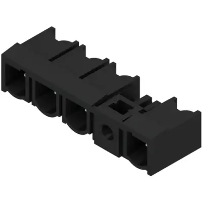 Pin header, 4 pole, pitch 7.62 mm, angled, black, 1173770000 - 1