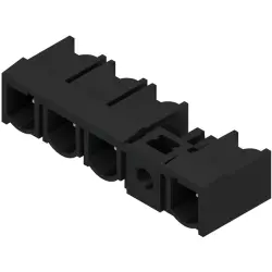 Pin header, 4 pole, pitch 7.62 mm, angled, black, 1173770000