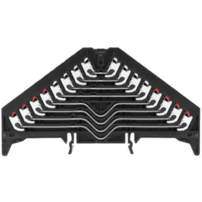 Patch distribution terminal, push-in connection, 0.5-1.5 mm², 32 pole, 8 A, 4 kV, black, 1173800000 - 1