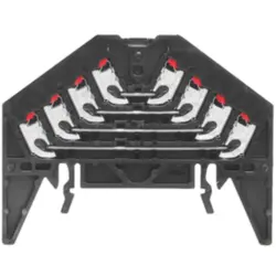 Patch distribution terminal, push-in connection, 0.5-1.5 mm², 16 pole, 10 A, 4 kV, black, 1173810000