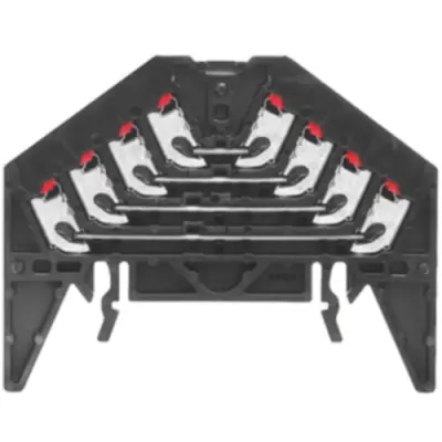 Patch distribution terminal, push-in connection, 0.5-1.5 mm², 16 pole, 10 A, 4 kV, black, 1173810000 - 1