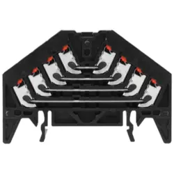 Patch distribution terminal, push-in connection, 0.5-1.5 mm², 16 pole, 10 A, 4 kV, black, 1173830000