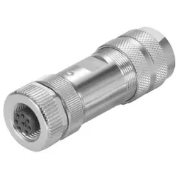 Jack, M12, 5 pole, screw connection, straight, 1191020000