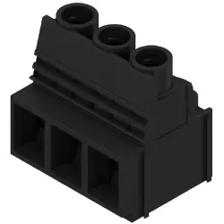 PCB terminal, 3 pole, pitch 10.16 mm, AWG 22-6, 51 A, screw connection, black, 1192990000