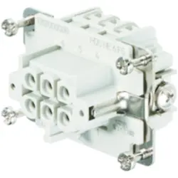 Socket contact insert, 3, 6 pole, equipped, screw connection, with PE contact, 1200200000