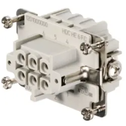 Socket contact insert, 3, 6 pole, unequipped, crimp connection, with PE contact, 1201000000