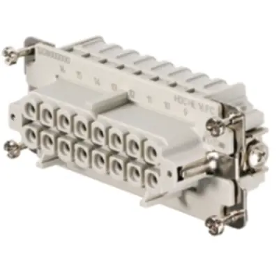 Socket contact insert, 6, 16 pole, unequipped, crimp connection, with PE contact, 1208000000 - 1
