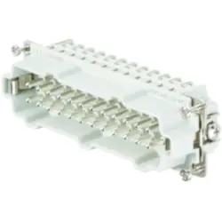 Pin contact insert, 8, 24 pole, equipped, screw connection, with PE contact, 1211100000