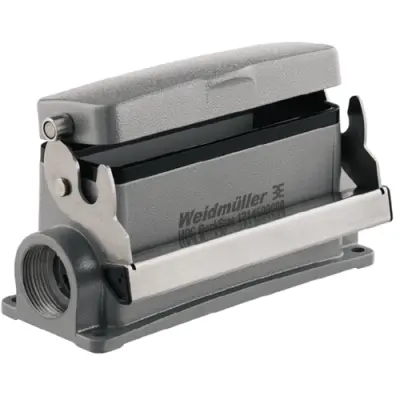 Surface mount housing, size B24, die-cast aluminum, 2 x PG21, angled, longitudinal bow locking, IP65, 1214500000 - 1