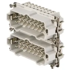 Pin contact insert, 6, 16 pole, equipped, screw connection, with PE contact, 1215700000