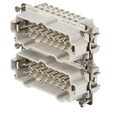 Pin contact insert, 6, 16 pole, equipped, screw connection, with PE contact, 1215700000 - 1