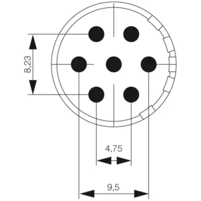 Socket insert, M23, 7 pole, 1224080000 - 1