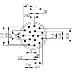 Socket insert, M23, 17 pole, 1224330000