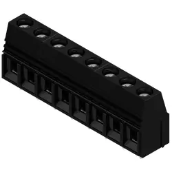 PCB terminal, 8 pole, pitch 10.16 mm, AWG 22-8, 65 A, screw connection, black, 1226260000