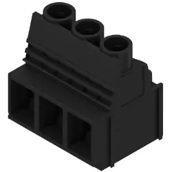 PCB terminal, 3 pole, pitch 10.16 mm, AWG 22-6, 58 A, screw connection, black, 1226300000