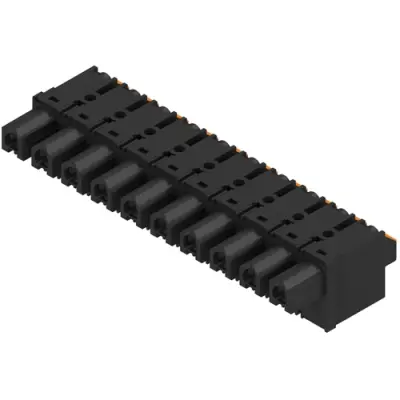 Socket header, 10 pole, pitch 7.62 mm, straight, black, 1227380000 - 1