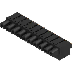 Socket header, 10 pole, pitch 7.62 mm, straight, black, 1227380000