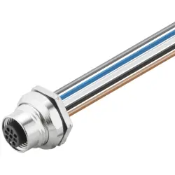 Panel socket, M12, 5 pole, straight, 1233320000