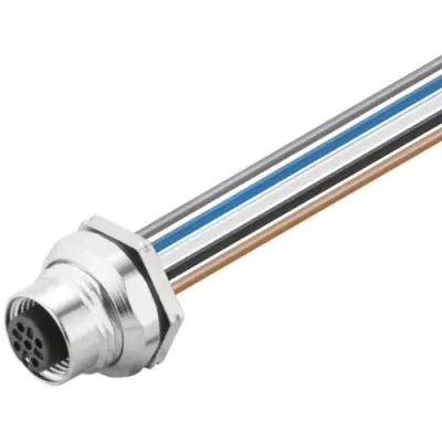 Panel socket, M12, 5 pole, straight, 1233320000 - 1