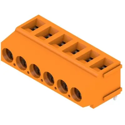 PCB terminal, 6 pole, pitch 5 mm, AWG 24-14, 15 A, screw connection, orange, 1234250000 - 1