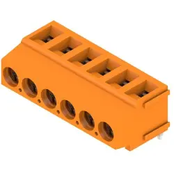 PCB terminal, 6 pole, pitch 5 mm, AWG 24-14, 15 A, screw connection, orange, 1234250000