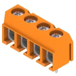 PCB terminal, 4 pole, pitch 5.08 mm, AWG 26-14, 15 A, screw connection, orange, 1234550000