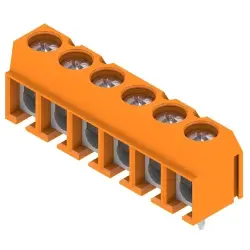 PCB terminal, 6 pole, pitch 5 mm, AWG 26-14, 15 A, screw connection, orange, 1234680000