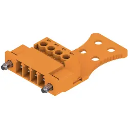 Pin header, 4 pole, pitch 3.81 mm, straight, orange, 1237550000