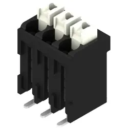 PCB terminal, 3 pole, pitch 3.5 mm, AWG 28-14, 12 A, spring-clamp connection, black, 1250370000